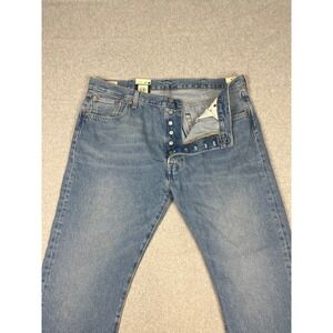 Levis 501 Original Button Fly Jeans Mens 42x32 Blue Straight Leg Classic Fit